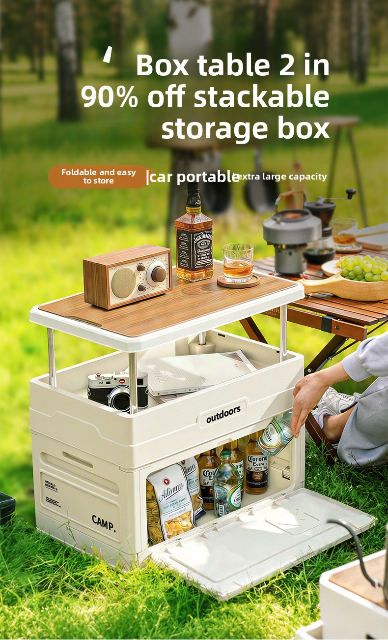 Car Trunk Organizer Foldable Storage Box - صندوق تخزين قابل للطي للتخييم مع