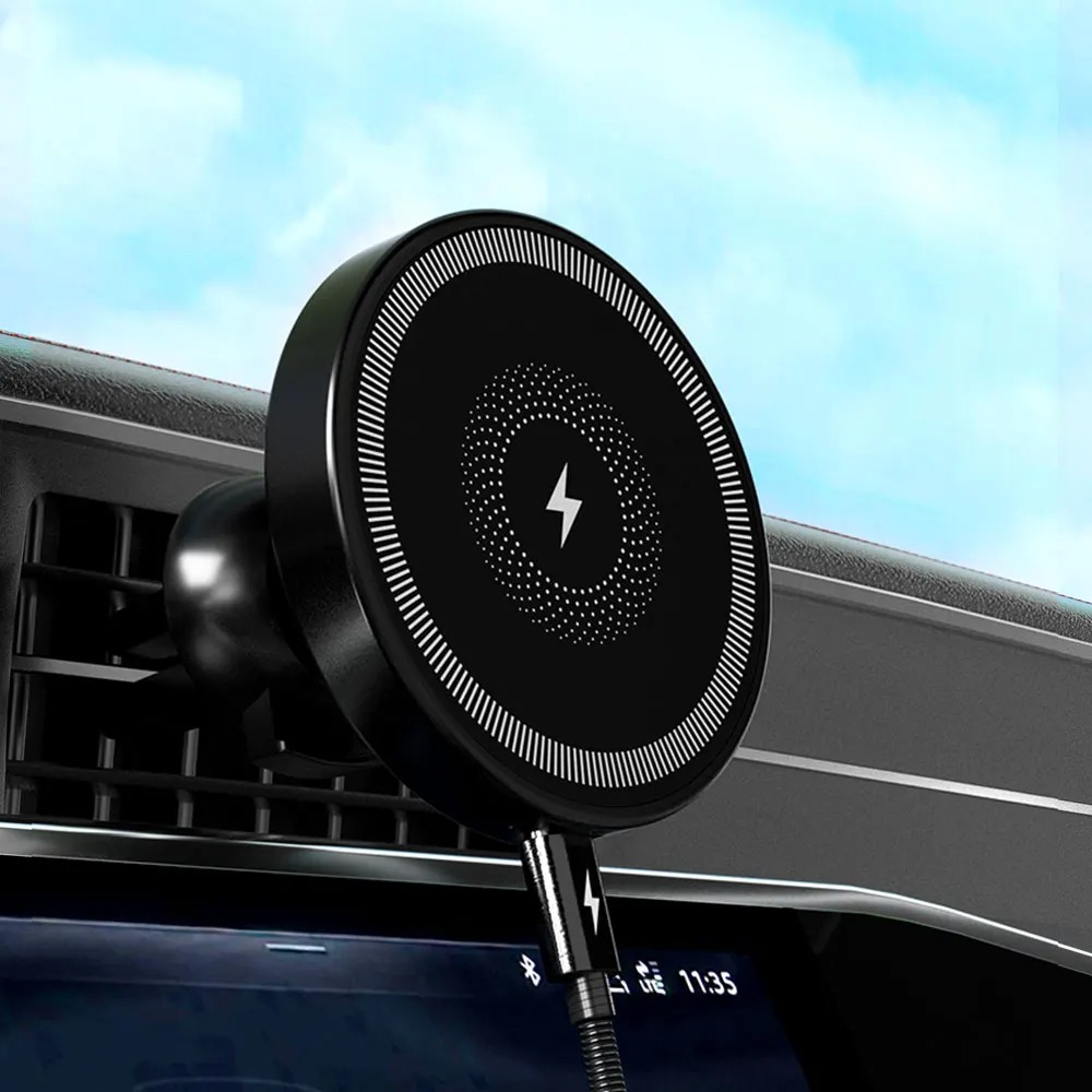 شاحن سيارة لاسلكي مغناطيسي وحا - مراجعة Magnetic Phone Holder For Car Vent وسعره