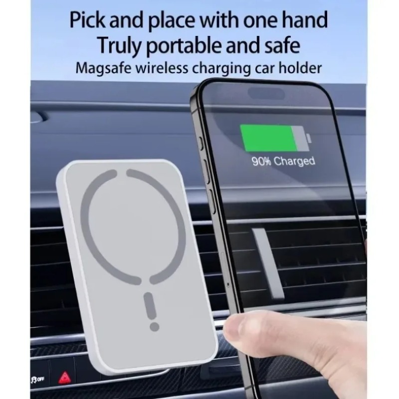 شاحن سيارة لاسلكي مغناطيسي بفت - مراجعة Magnetic Phone Holder For Car Vent وسعره