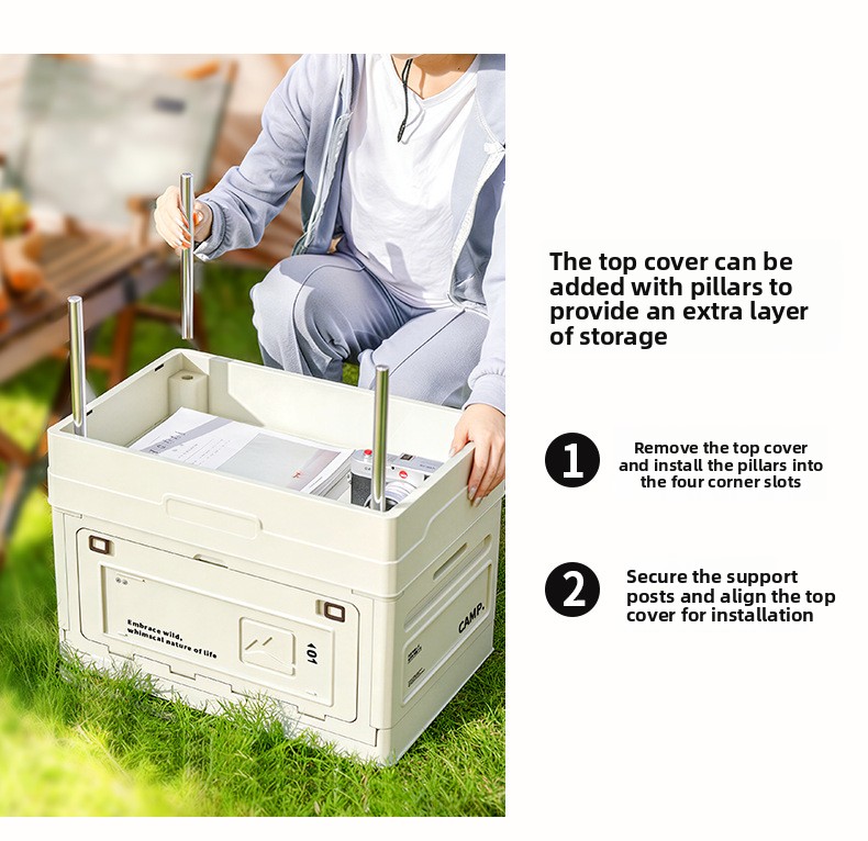 صندوق تخزين قابل للطي للتخييم  - مراجعة Car Trunk Organizer Foldable Storage Box وسعره