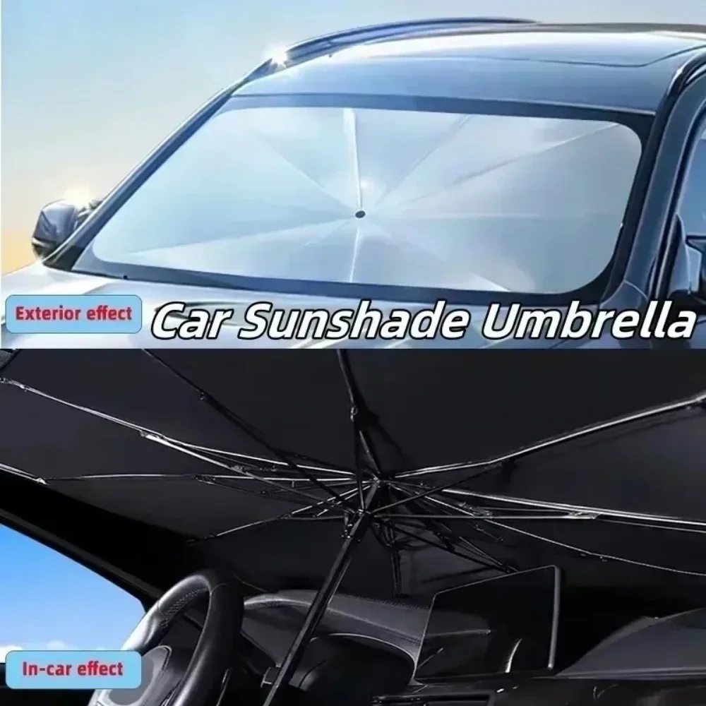 مظلة سيارة قابلة للطي لحماية ا - مراجعة Car Sunshade Windshield Umbrella Foldable وسعره